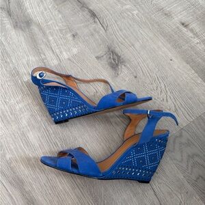 Kazar Blue Wedge Sandals